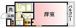 アメニティ可部 1Kの間取図画像