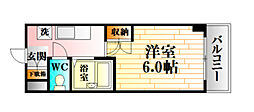 ONビル 1Kの間取図画像