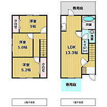 サンガーデン中津東 C ｜ 大分県中津市定留（賃貸一戸建3LDK・--・69.50㎡） その2