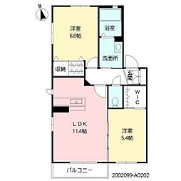 シャーメゾンガーデンズS 2LDKの間取図画像