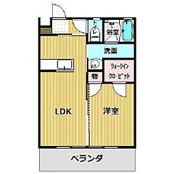 ハートリーフT2 1LDKの間取図画像