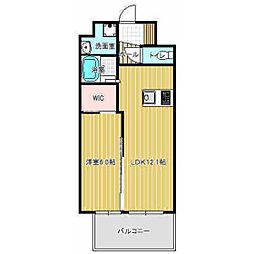 マキシム天神 1LDKの間取図画像