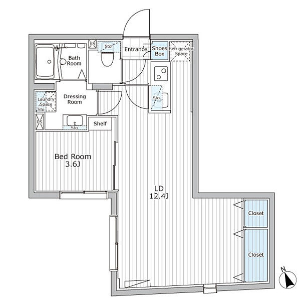 レジデンス市谷仲之町 204｜東京都新宿区市谷仲之町(賃貸マンション1LDK・2階・40.42㎡)の写真 その2