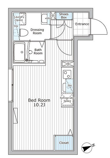 レジデンス市谷仲之町 105｜東京都新宿区市谷仲之町(賃貸マンション1R・1階・26.70㎡)の写真 その2