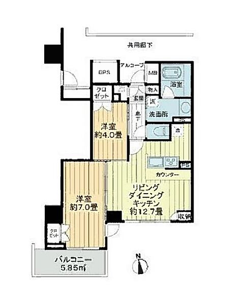 フォルム四谷外苑東 306｜東京都新宿区左門町(賃貸マンション2LDK・3階・54.07㎡)の写真 その2