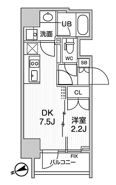 シーズンフラッツ浅草言問通り 404｜東京都台東区浅草３丁目(賃貸マンション1DK・4階・25.98㎡)の写真 その2