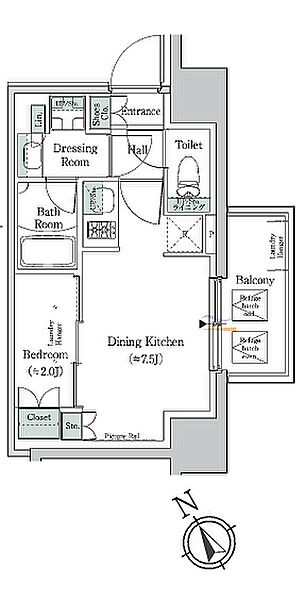 ＯＮＥ　ＲＯＯＦ　ＲＥＳＩＤＥＮＣＥ　ＮＩＳＨＩＮＩＰＰＯＲ 810｜東京都荒川区西日暮里５丁目(賃貸マンション1DK・8階・26.14㎡)の写真 その2