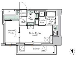 ワンルーフレジデンス浅草橋 9階1DKの間取り
