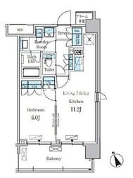 ParkAxis浅草・田原町 1LDKの間取図画像