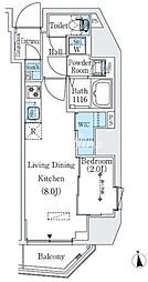 プライムブリス新御徒町 1LDKの間取図画像