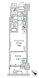 パークアクシス押上レジデンス 1LDKの間取図画像