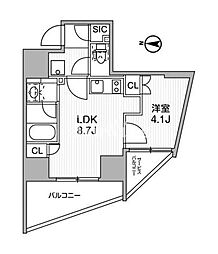 nido蔵前アベニュー 1LDKの間取図画像