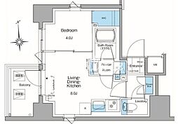 ルフォンプログレ田原町 1LDKの間取図画像