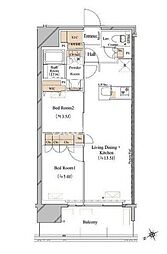ブランシエスタ浅草蔵前 2LDKの間取図画像
