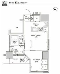 プラウドフラット浅草雷門 1LDKの間取図画像