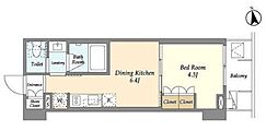 ジオエント浅草雷門 1DKの間取図画像