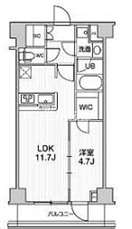 ジェノヴィア本所吾妻橋2スカイガーデン 1LDKの間取図画像