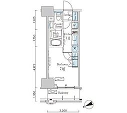 パークアクシス浅草・蔵前 1Kの間取図画像