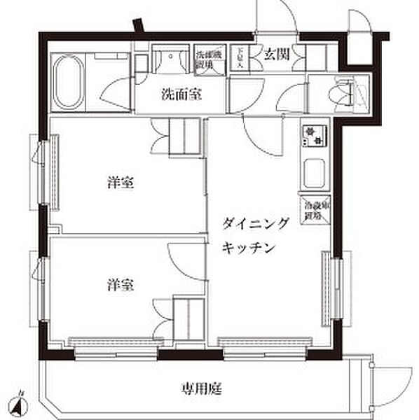 ルーブル蓮根弐番館 201｜東京都板橋区蓮根１丁目(賃貸マンション2DK・2階・41.02㎡)の写真 その2