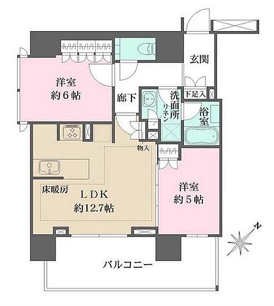 ザ・パークハウスアーバンス東五反田 408｜東京都品川区東五反田１丁目(賃貸マンション2LDK・4階・58.07㎡)の写真 その2