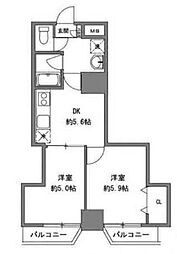 正栄プラザ 2DKの間取図画像