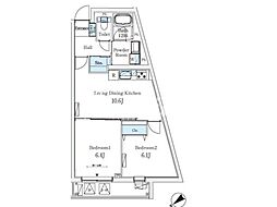 ソラシアレジデンス大井町 2LDKの間取図画像