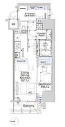 ベルファース蒲田West 1LDKの間取図画像