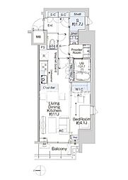 ベルファース蒲田West 1SLDKの間取図画像