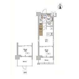 RJRプレシア蒲田 1LDKの間取図画像