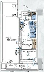 GALICIARESIDENCESHINAGAWAPARKSIDE 1DKの間取図画像
