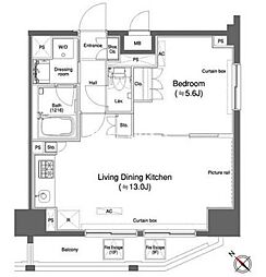 カスタリア大森2 1LDKの間取図画像
