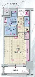 エステムプラザ品川サウスヒル 1Kの間取図画像
