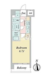 ドゥーエ蒲田 1Kの間取図画像