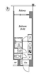 ディームス品川南大井 1Kの間取図画像
