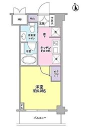 マークフォレスト 1Kの間取図画像