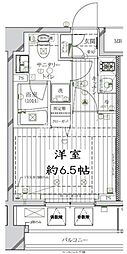 レガリス品川南大井パークサイド 1Kの間取図画像