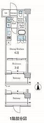 PARKAXIS蒲田 1DKの間取図画像