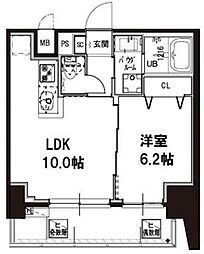 MaisondeArK南大井 1LDKの間取図画像