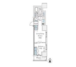 ParkCube大井町レジデンス 1LDKの間取図画像