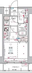 CREVISTA大井町 ワンルームの間取図画像