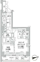 アイルグランデ南大井 1LDKの間取図画像