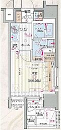 エステムプラザ品川大井町クリスタルヒルズ 1Kの間取図画像