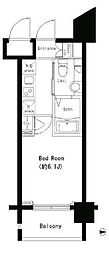 ParkCube大井町 1Kの間取図画像