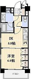 プロスペクト大森海岸 1DKの間取図画像