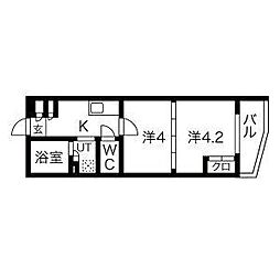 ルネサンスコート蒲田リバーテラス 2Kの間取図画像