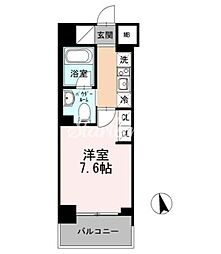 カスタリア大森3 1Kの間取図画像