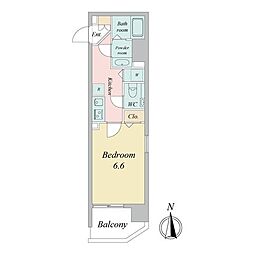 ドゥーエ蒲田 1Kの間取図画像