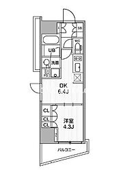 シーズンフラッツ大井町 1DKの間取図画像