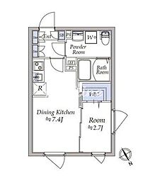 ATRIOFLATS馬込 1DKの間取図画像