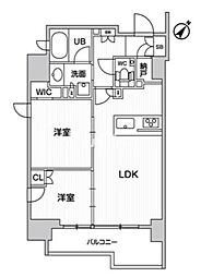 ディームス大井町 2LDKの間取図画像